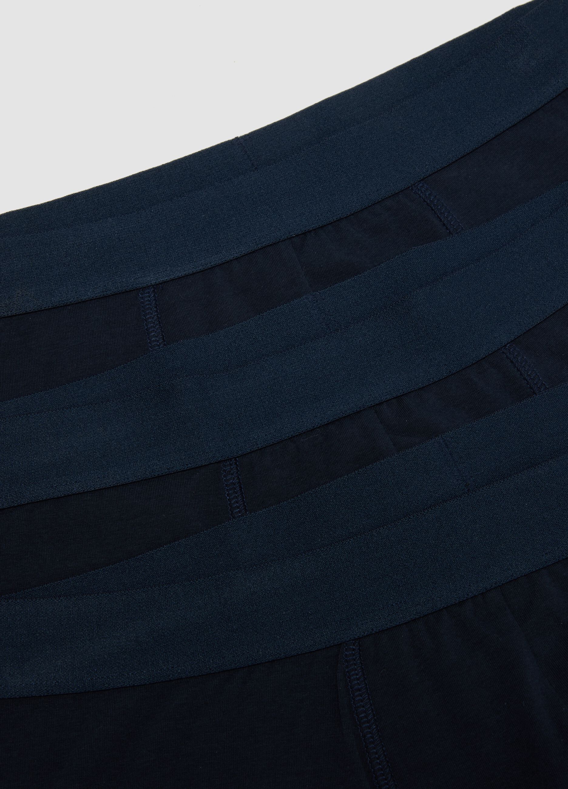 Pack de 3 boxers midi azuis em algod&atilde;o org&acirc;nico