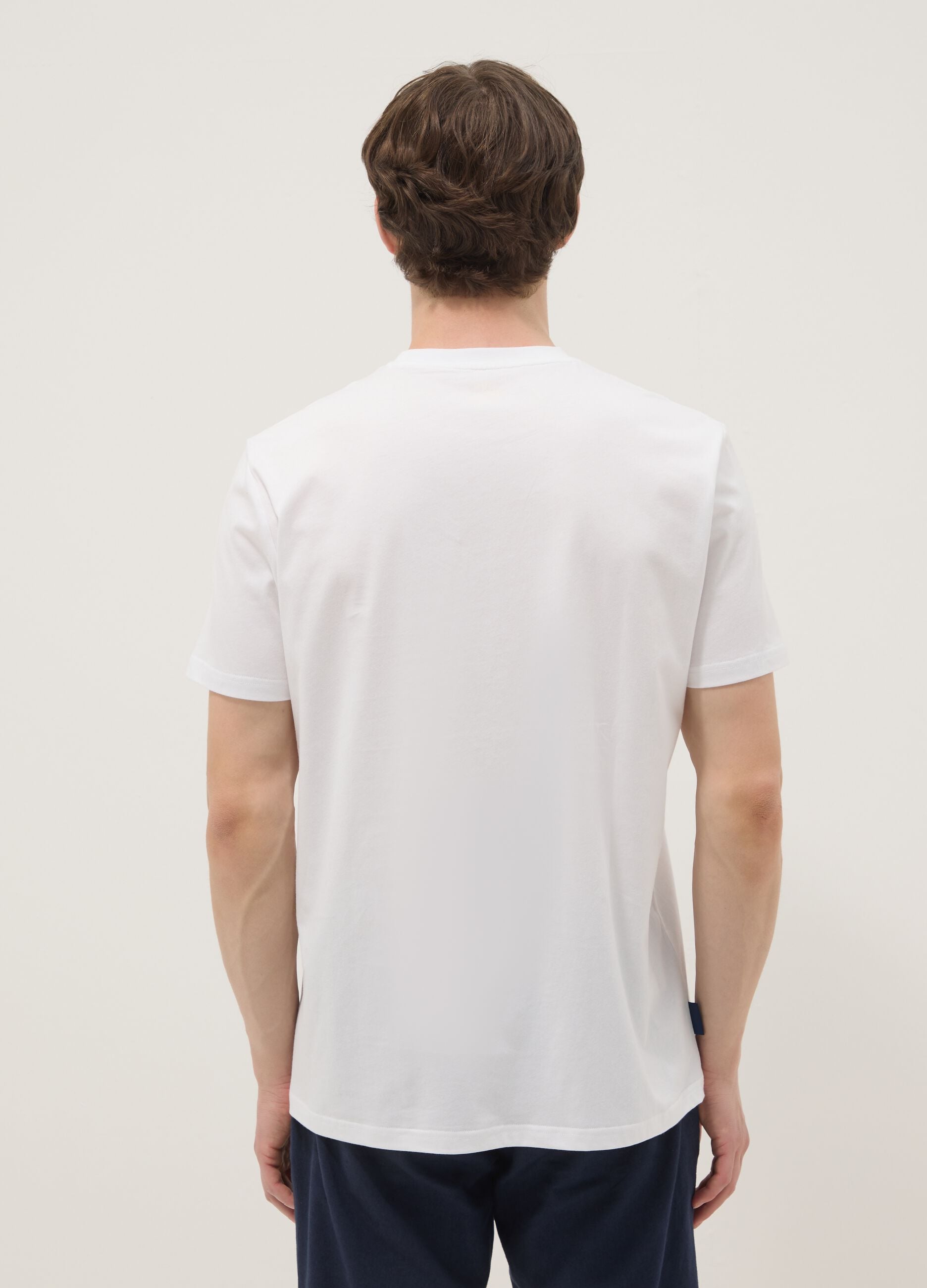 Wei&szlig;es T-Shirt aus reiner Baumwolle mit Print, Regular Fit