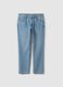 Blue cotton blend trousers in regular fit_4