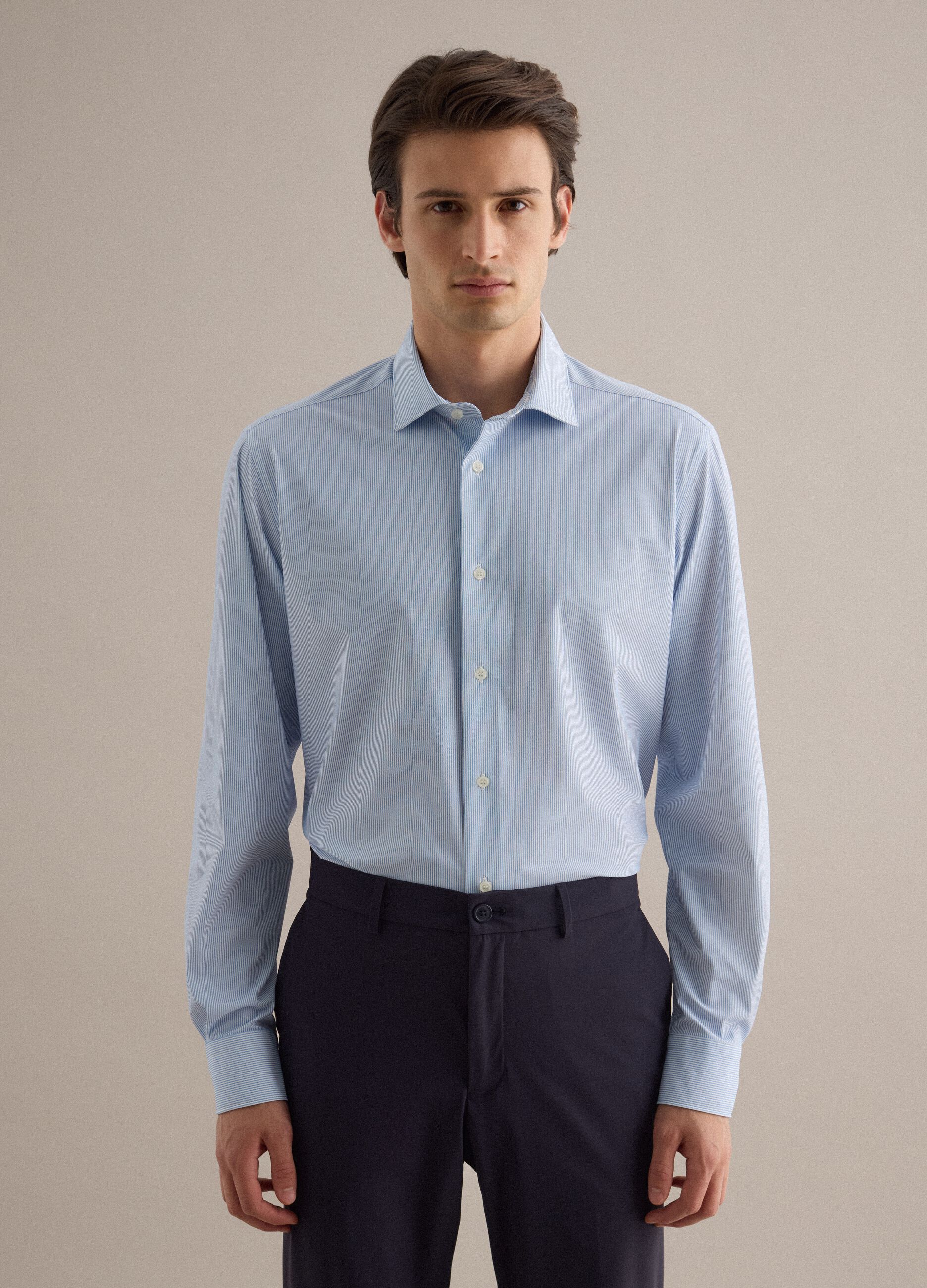 Slim Fit Multicolor Striped Long Sleeve Shirt