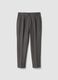 Grey wool and viscose blend formal carrot-fit trousers_0