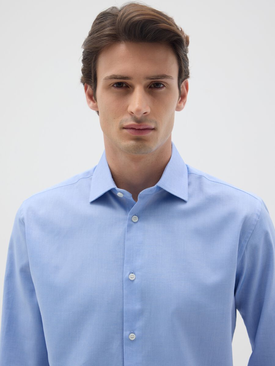 Men's pure cotton light blue shirt_2
