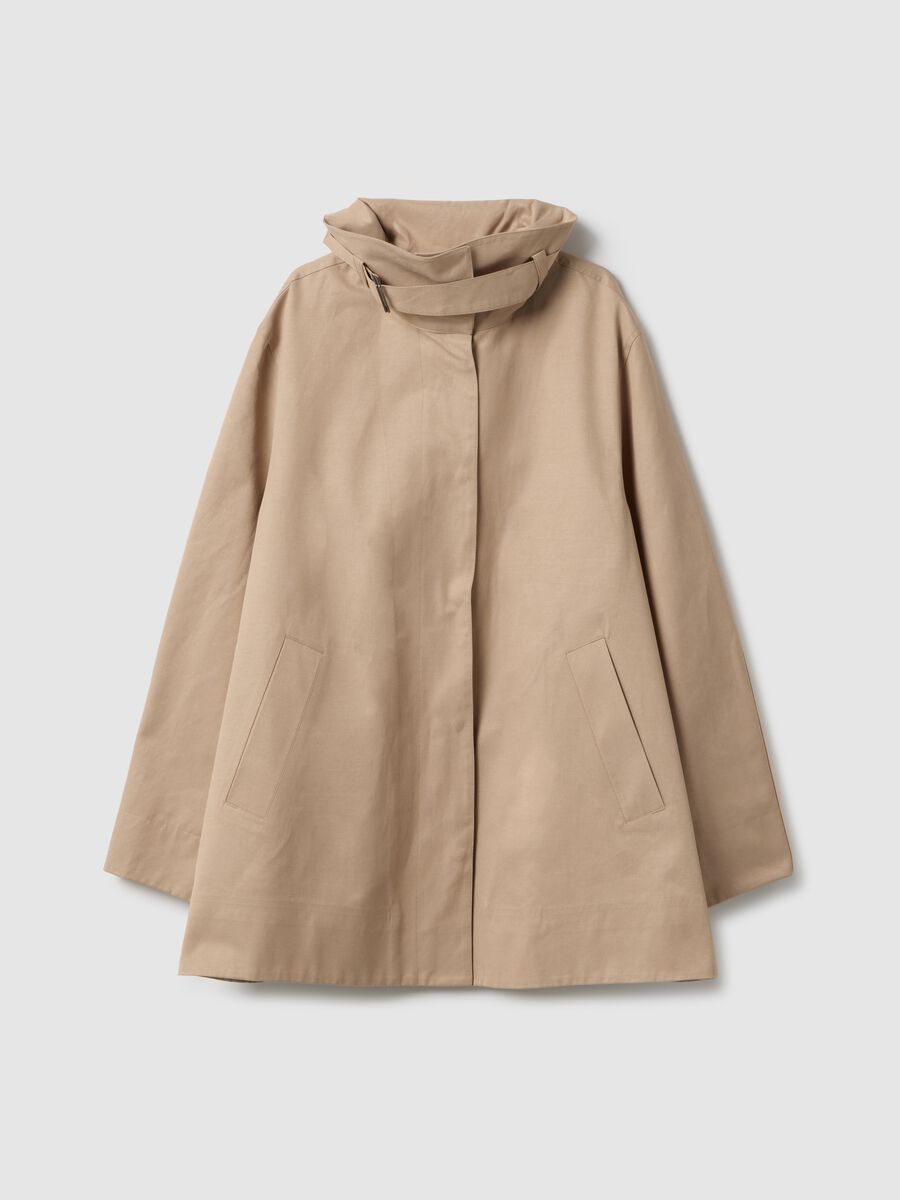 Beige Cotton Blend Oversize Fit Jacket_4