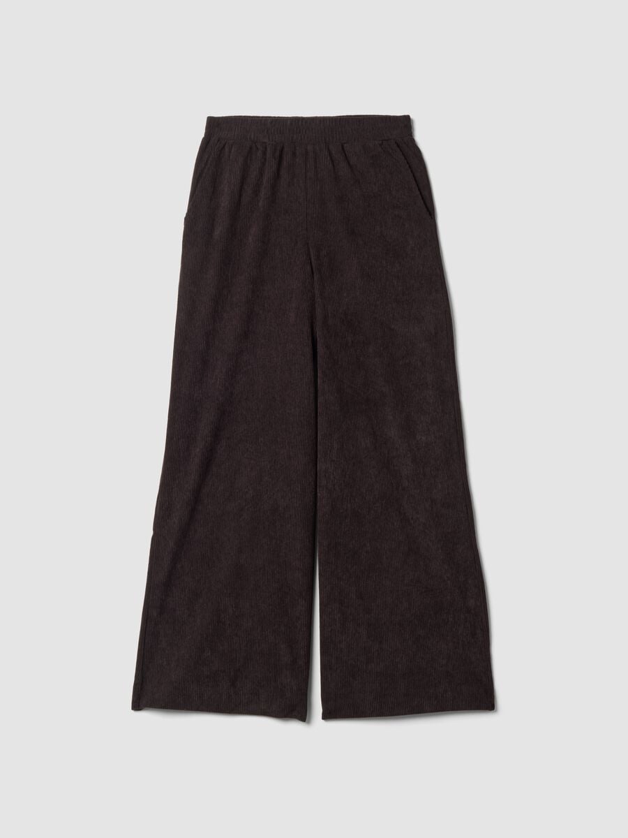 Braune Wide-Leg-Hose mit elastischem Bund_4