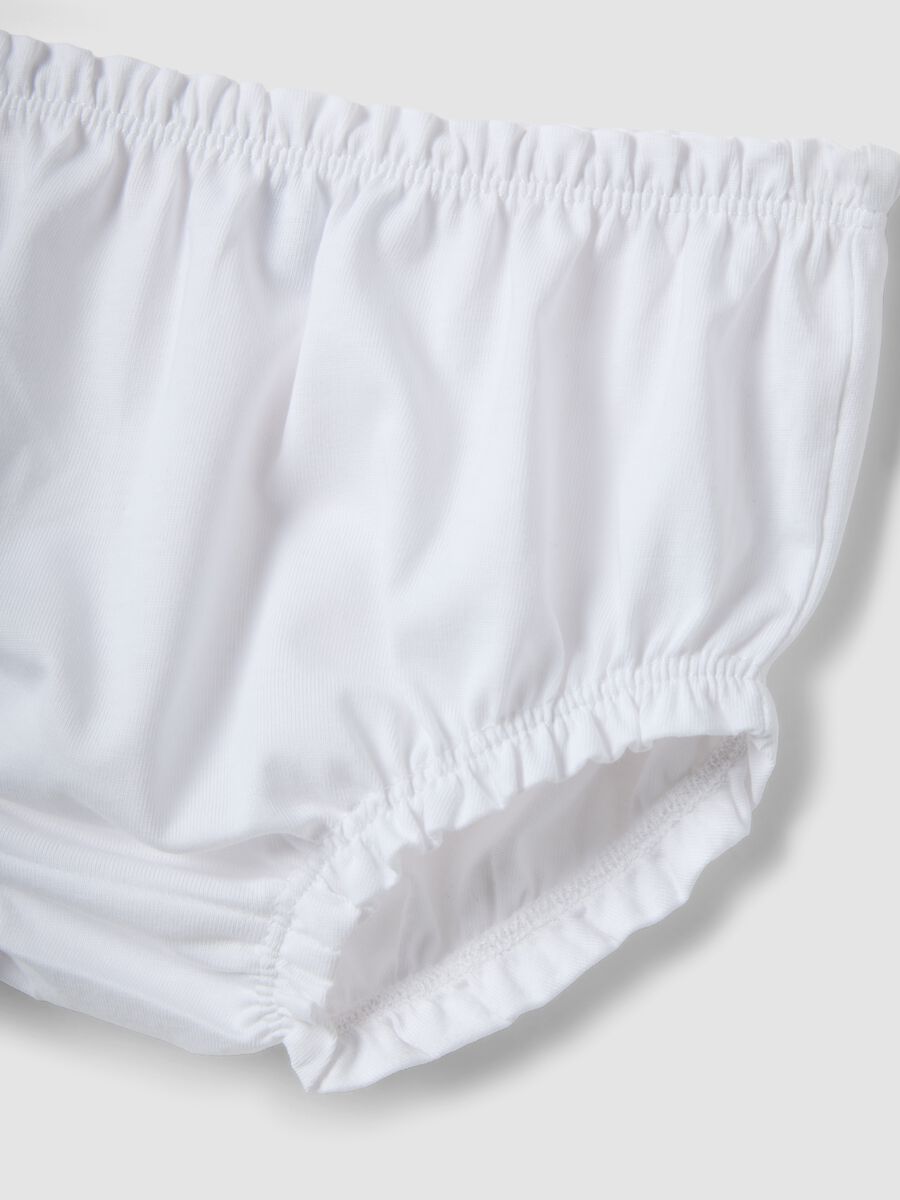 Pure white cotton baby girl set with embroidered flowers_3