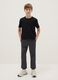 Regular fit black cotton jogger trousers for boys_0