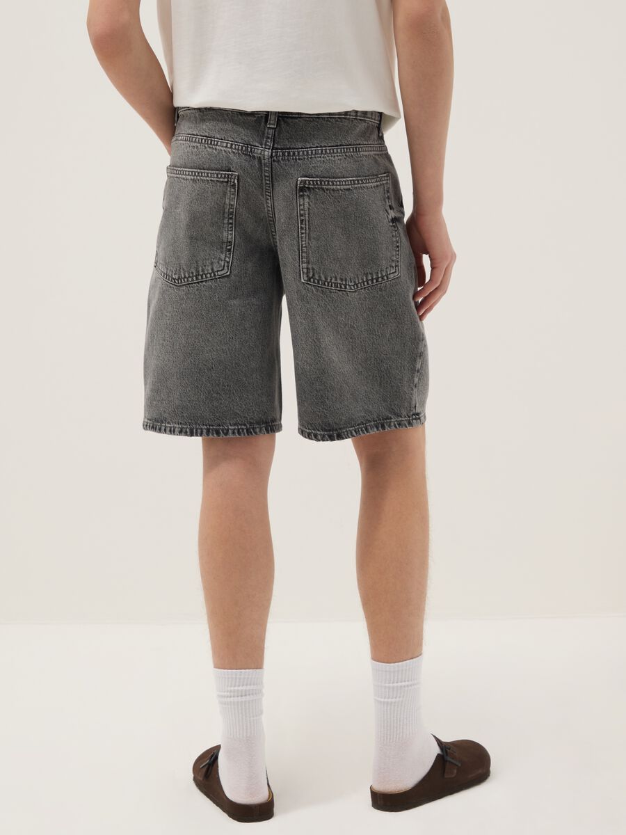Blue skater fit pure cotton denim shorts_2