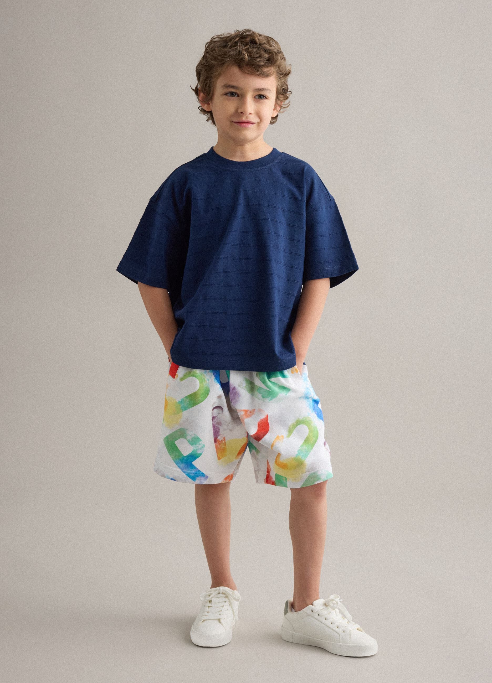Multicolour pure cotton shorts