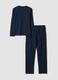 Blue pure organic cotton V-neck pyjamas_2