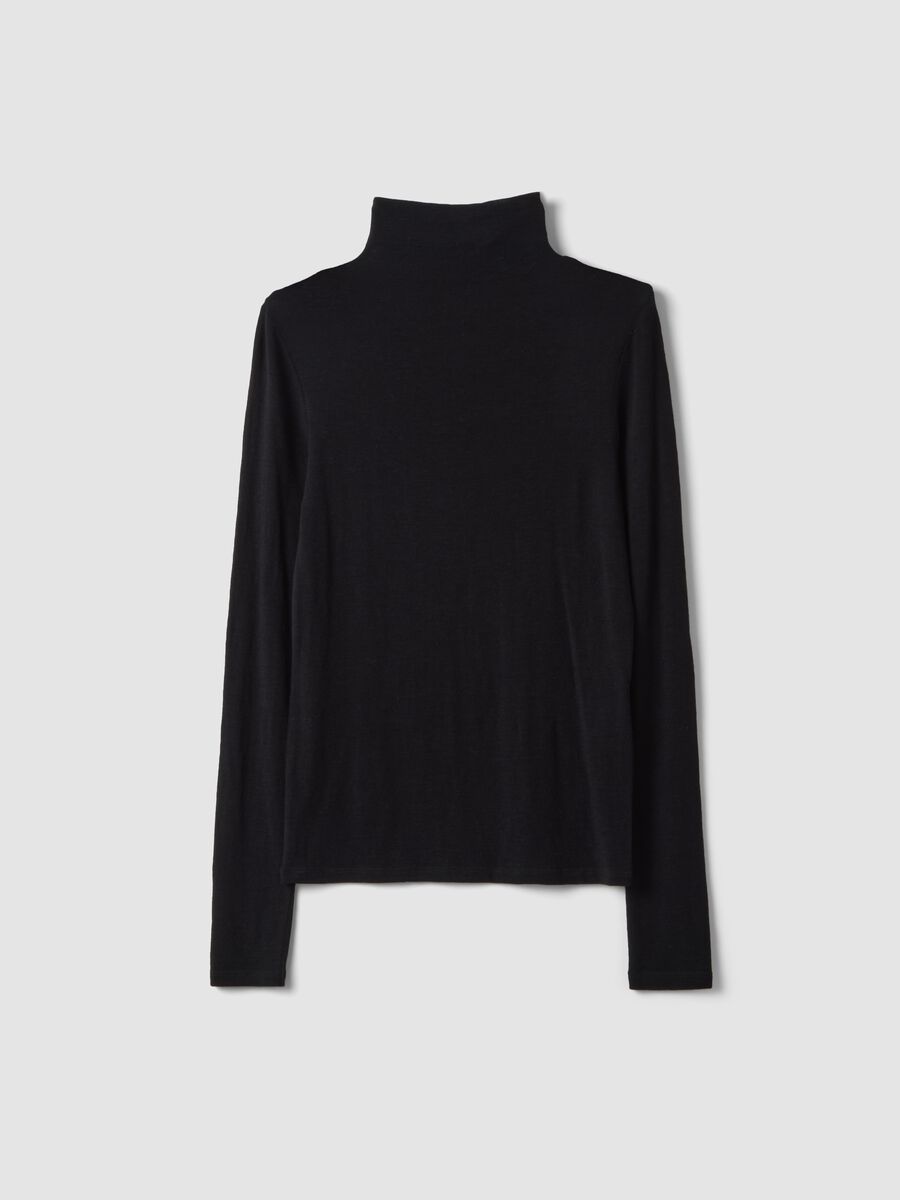 Black modal and stretch cashmere regular-fit T-shirt_4