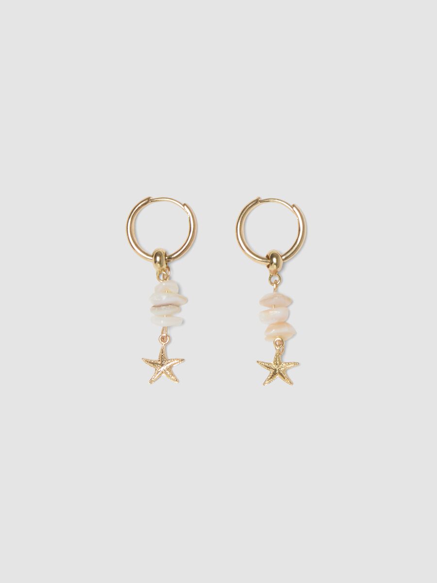 Boucles d&rsquo;oreilles dor&eacute;es avec pendentif &eacute;toile de mer_0