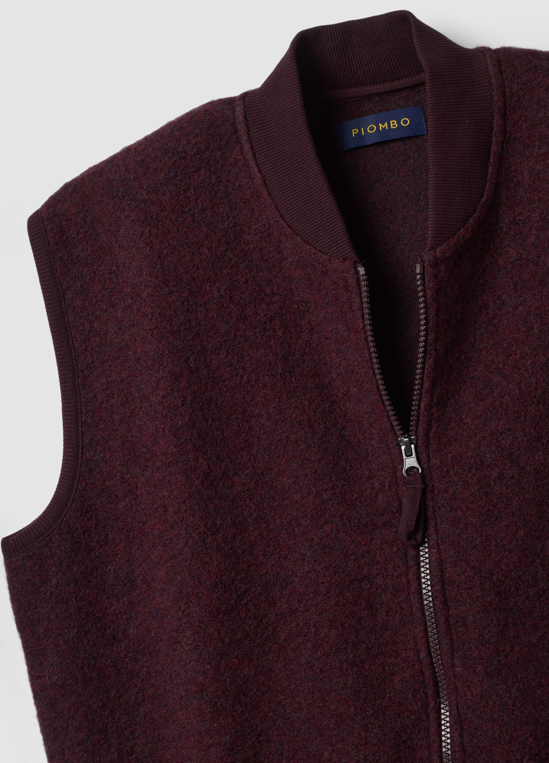 Purple wool-blend gilet with zip