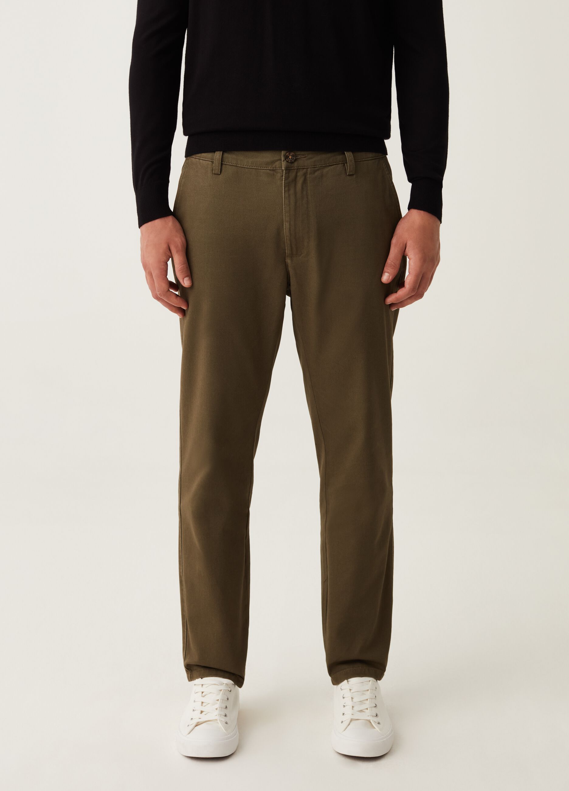 Cotton twill chino trousers_1