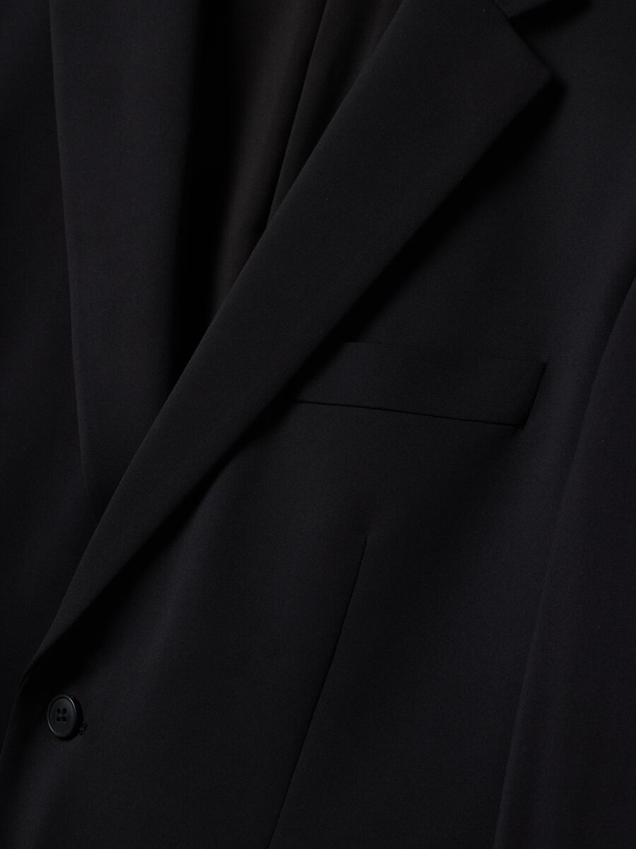 Black slim-fit 4-way stretch blazer, easy iron_1