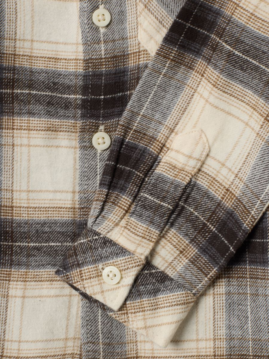 Multicoloured checked pure cotton shirt, regular fit_3