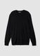 Black crew-neck viscose-blend jumper, regular fit_0