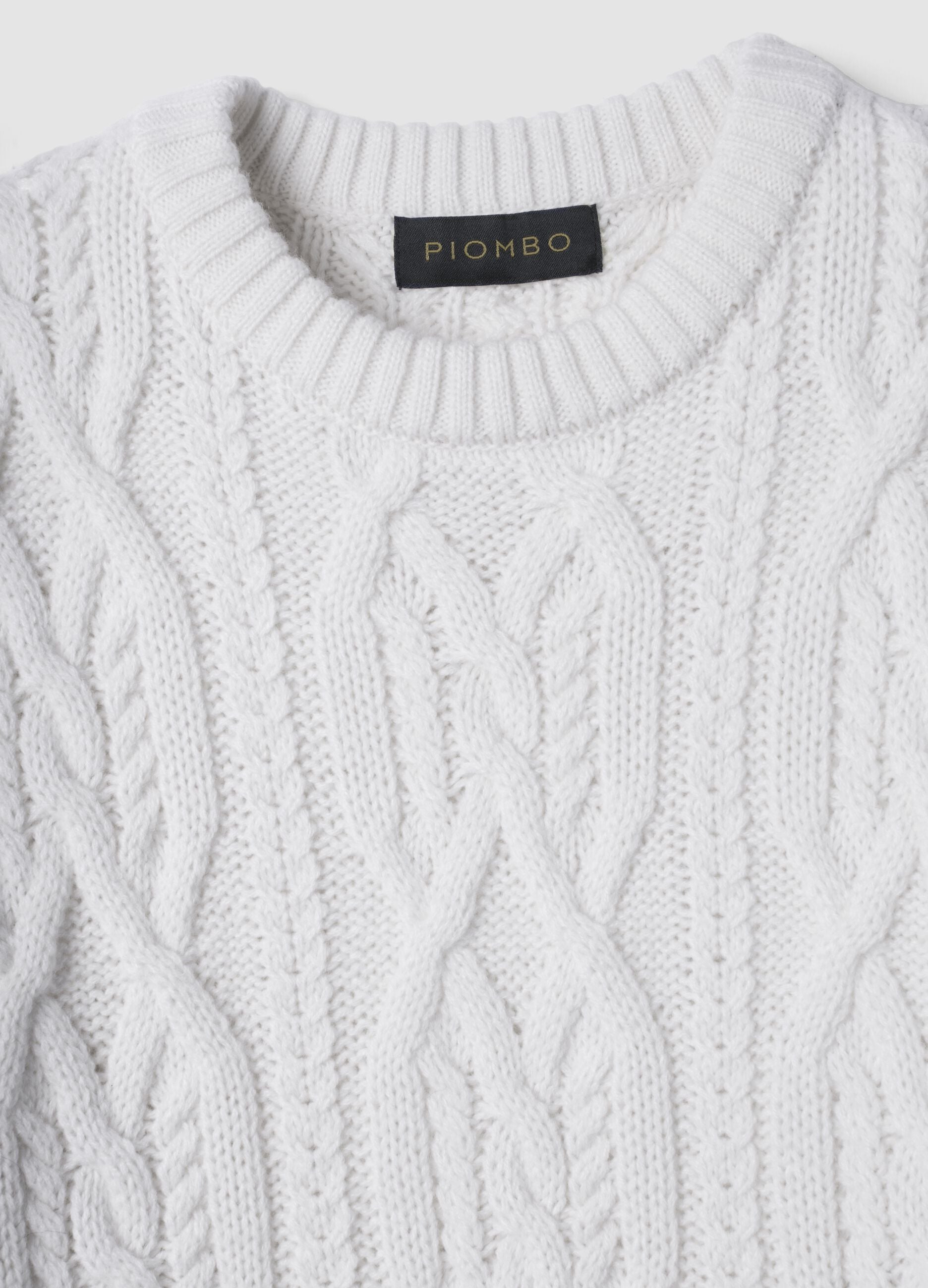 White regular-fit jacquard wool-blend jumper