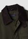 Green regular-fit jacket with zip and ribbed collar_1