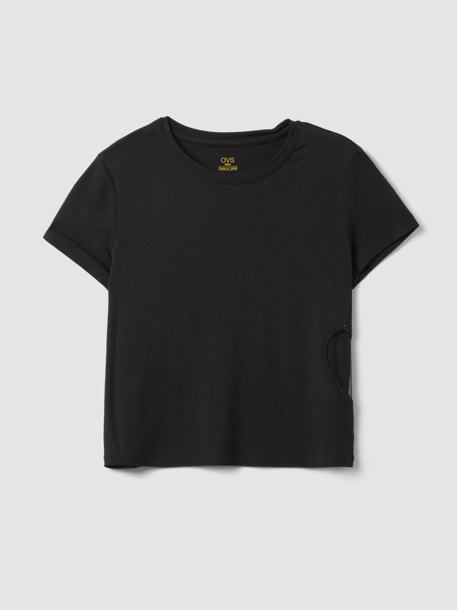 Black Viscose Stretch Short Sleeve T-shirt_3