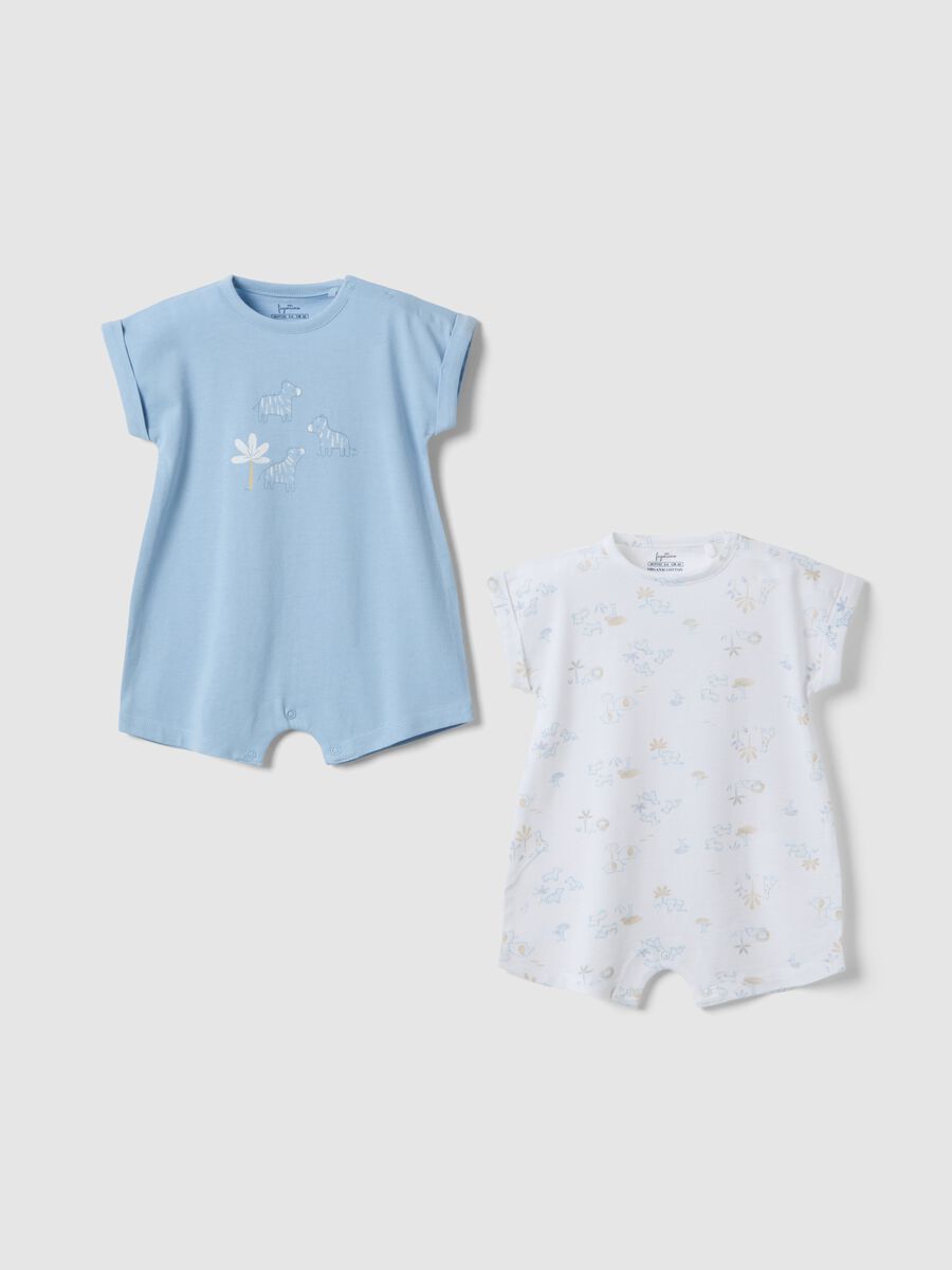 Newborn multicolour cotton romper bipack with designs_0