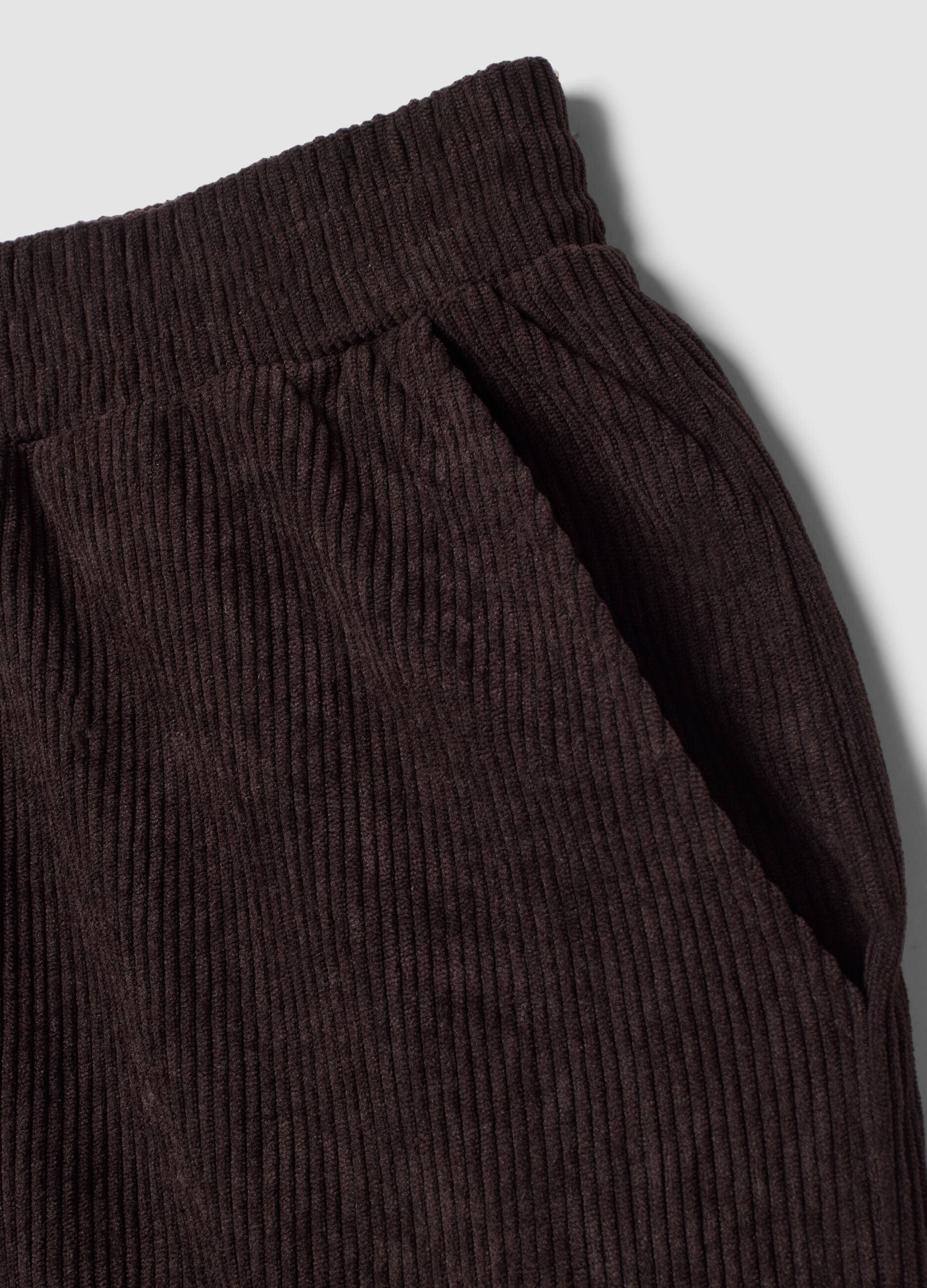 Brown wide-leg trousers with elasticated waist