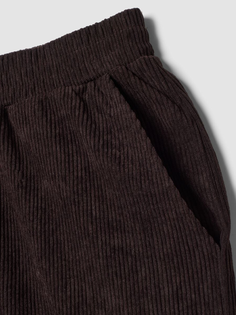 Braune Wide-Leg-Hose mit elastischem Bund_1