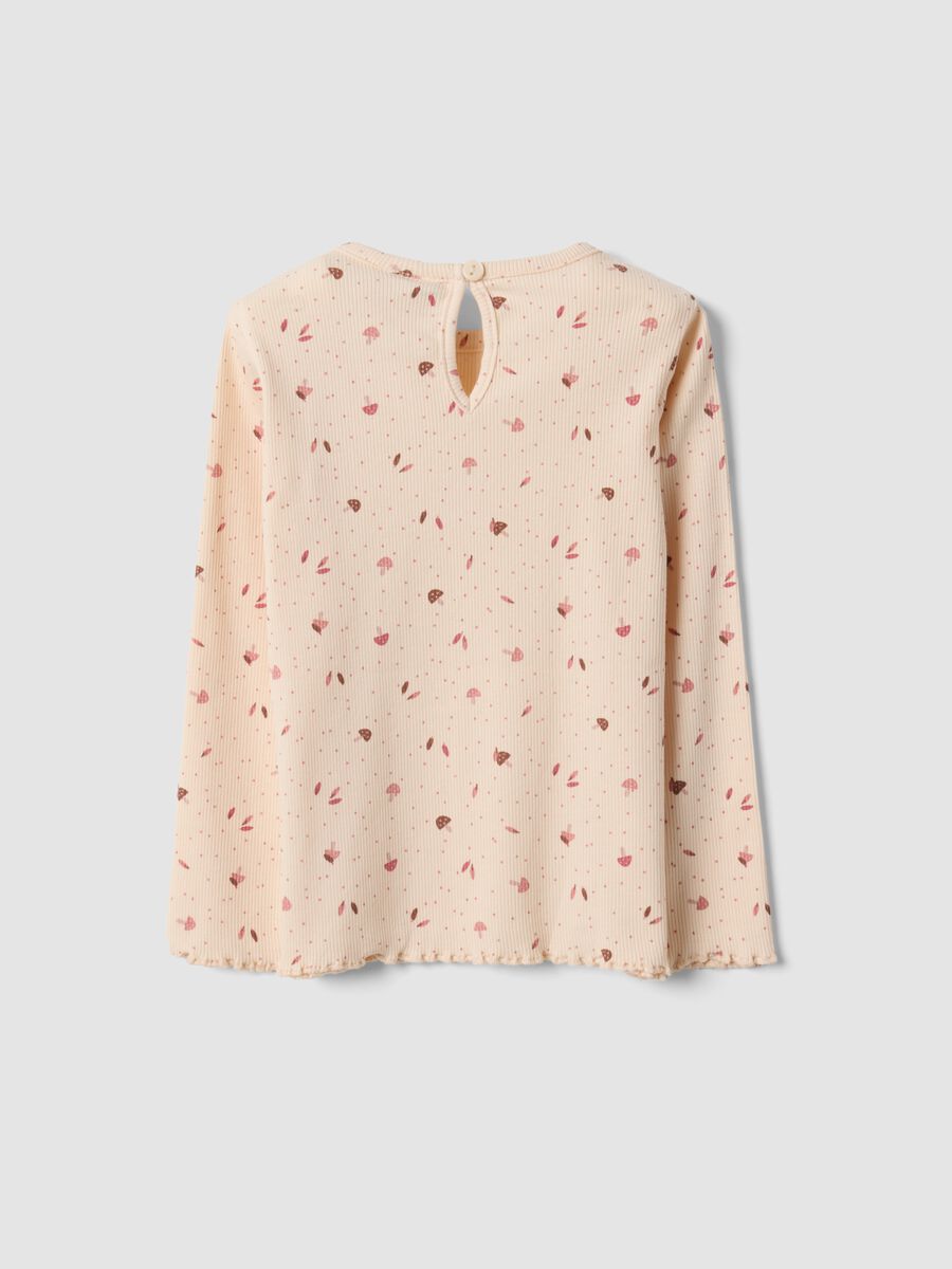 Orange organic stretch cotton top with pattern_1