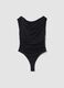 Schwarzer, figurbetonter Stretch-Body mit Strass_0