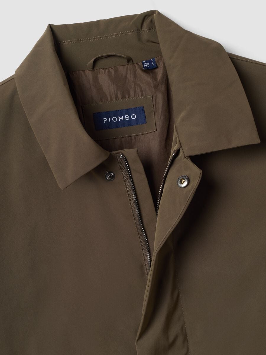 Long brown regular-fit raincoat_1