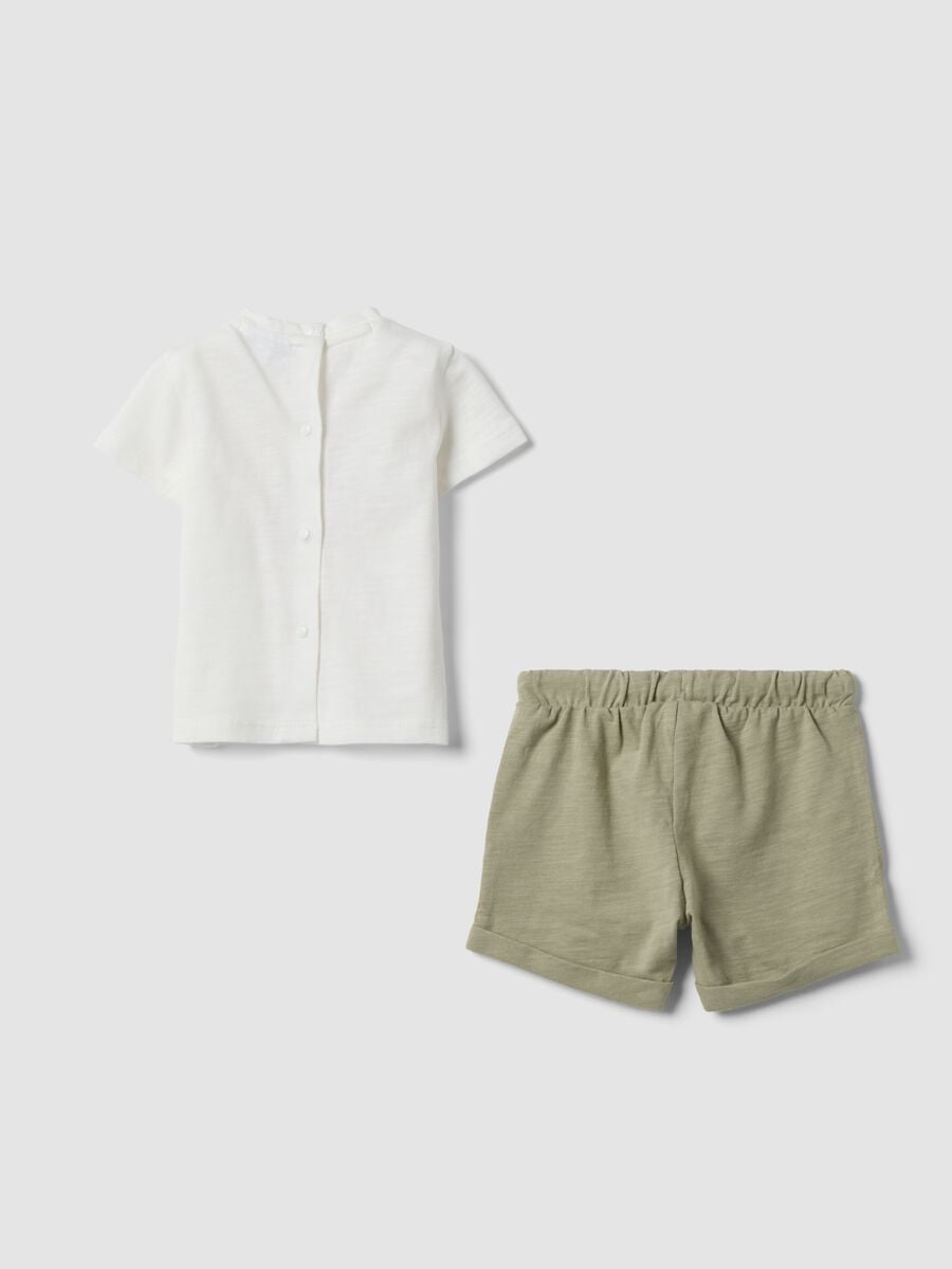 White organic cotton set with T-shirt and shorts_1