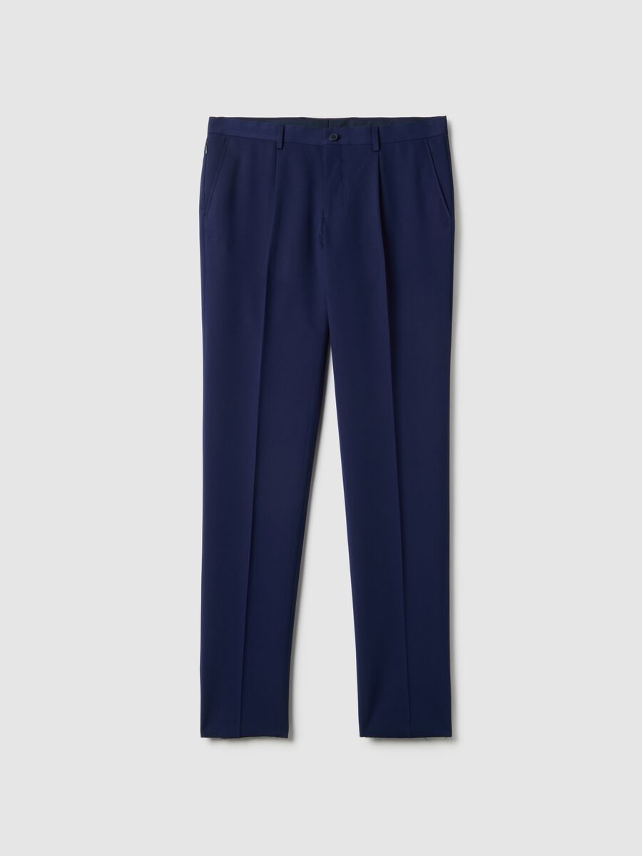 Slim Fit Blue Smart Trousers_4