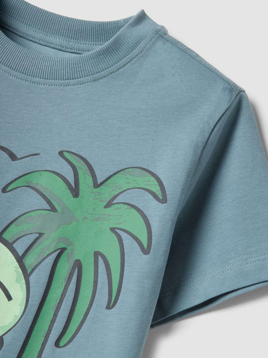 Blue pure cotton boys&rsquo; T-shirt with surf print, regular fit_2