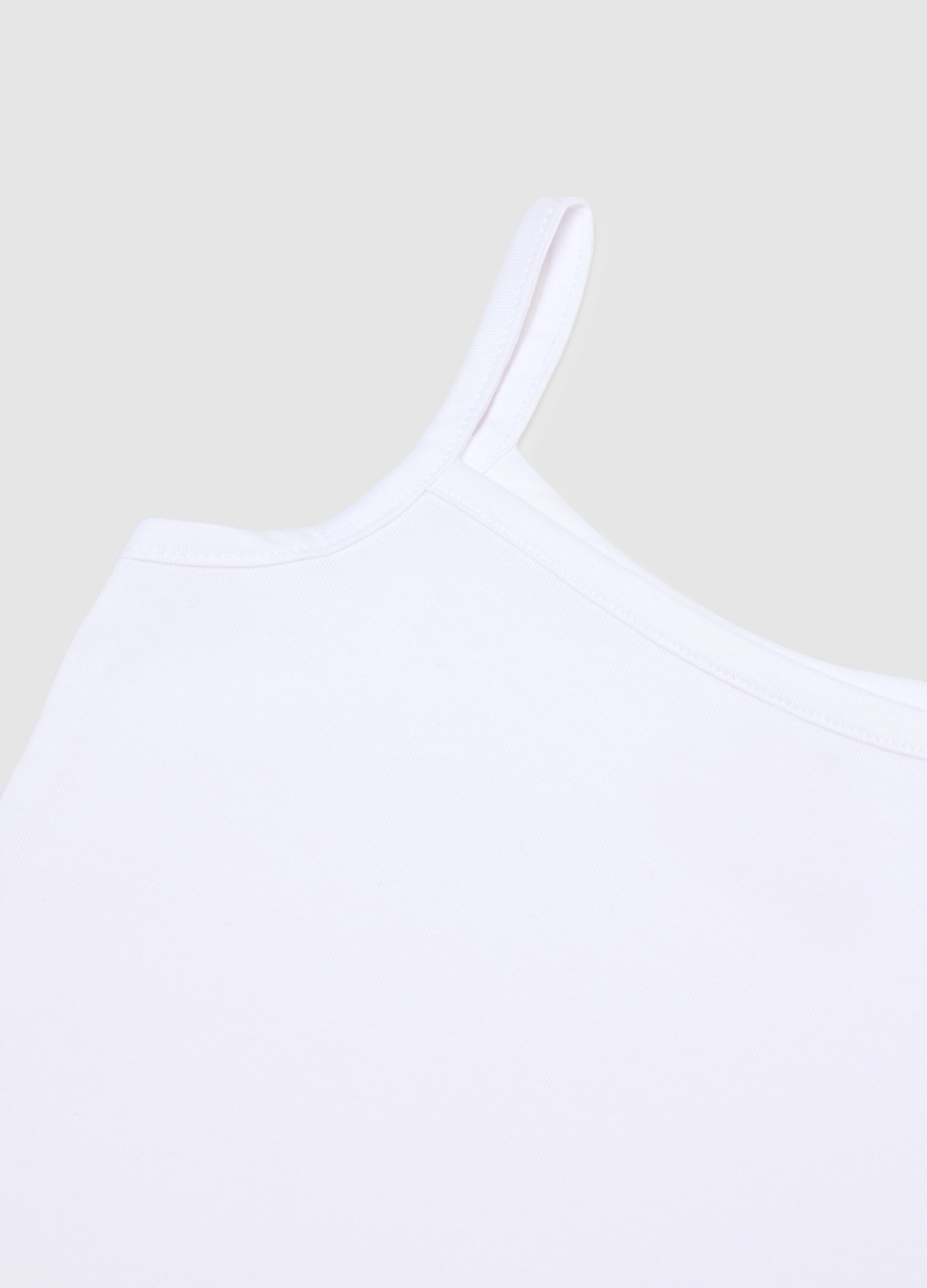 Zweierpack M&auml;dchenunterhemden aus wei&szlig;em Stretch-Baumwollstoff im regular Fit