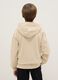 Beige hoodie for boys in pure cotton, oversized fit with hood and zip_1