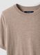 Beige short-sleeve crew-neck wool-blend jumper, regular fit_5