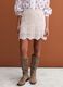 Beige crochet skirt in pure cotton, regular fit_1