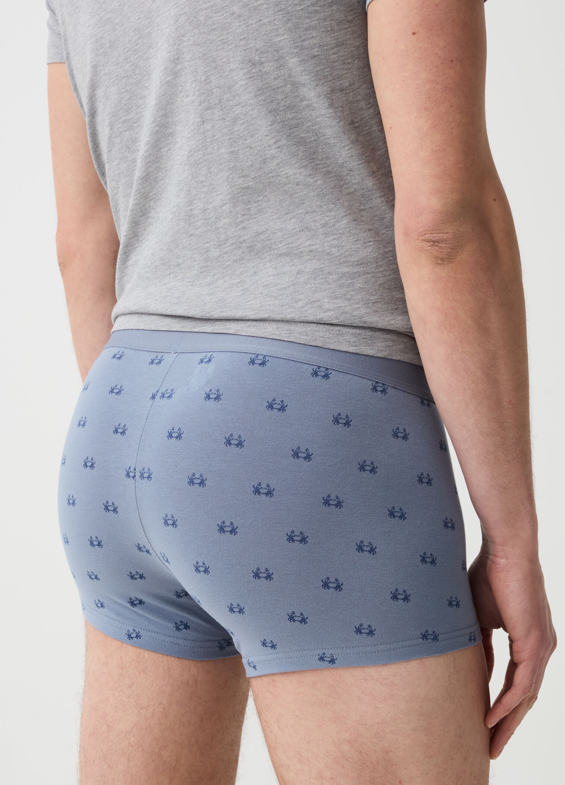 Three-pack boxer shorts with crab print