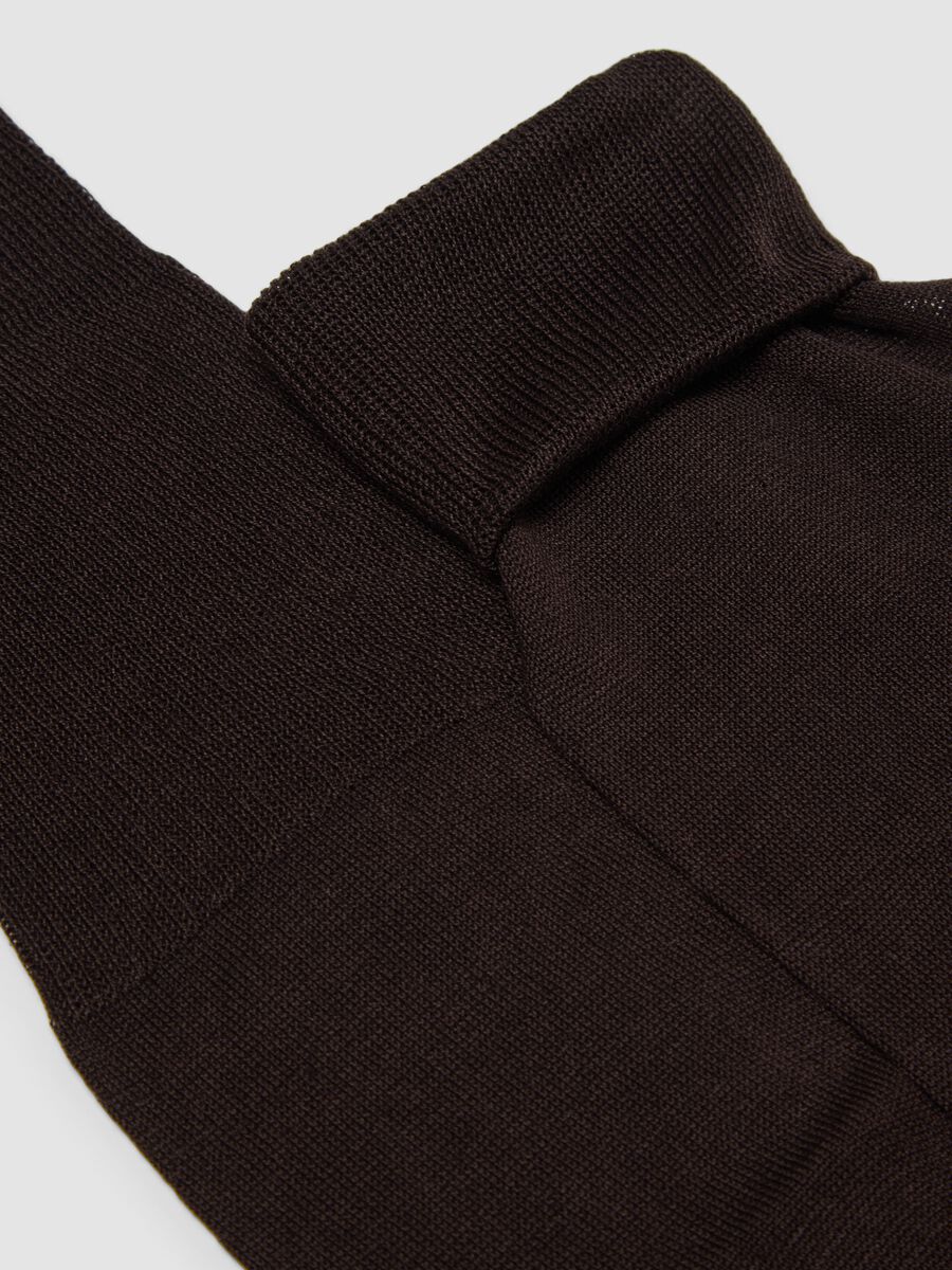 Brown knee-high socks in pure cotton_1