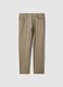 Regular fit beige cotton stretch trousers_4