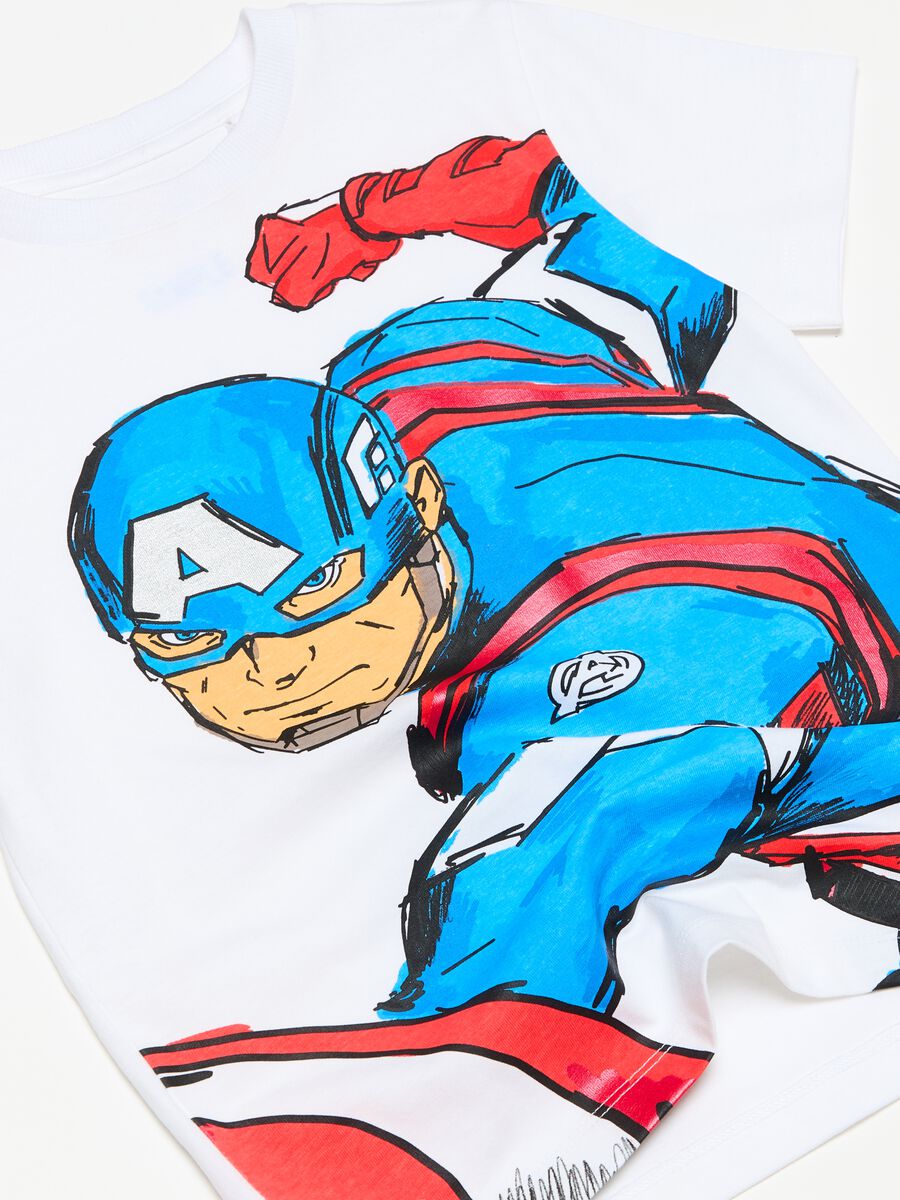Camiseta de algodón estampado Capitán América_2