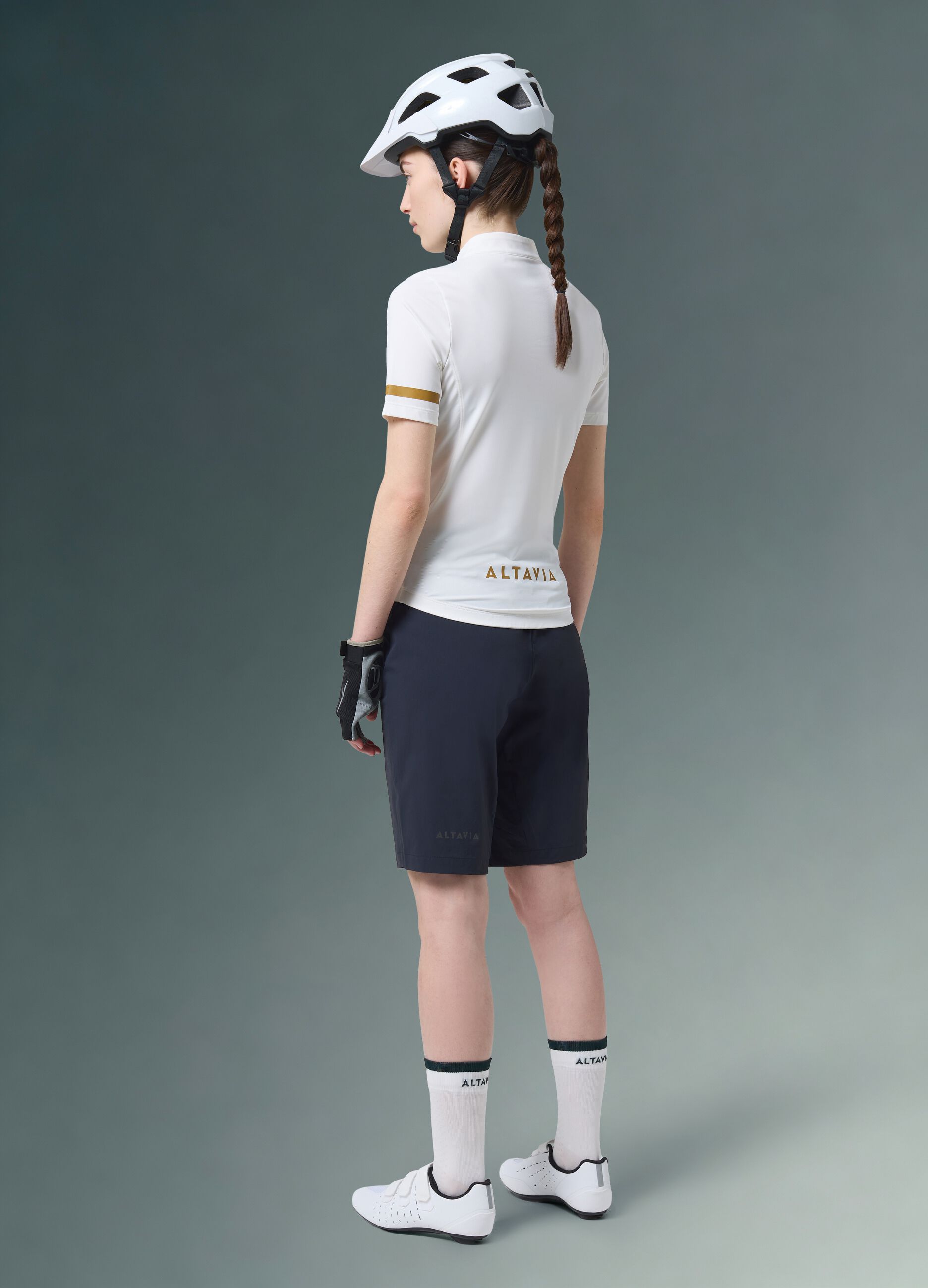 Wei&szlig;es ALTAVIA BIKE Funktions-T-Shirt aus Stretchgewebe