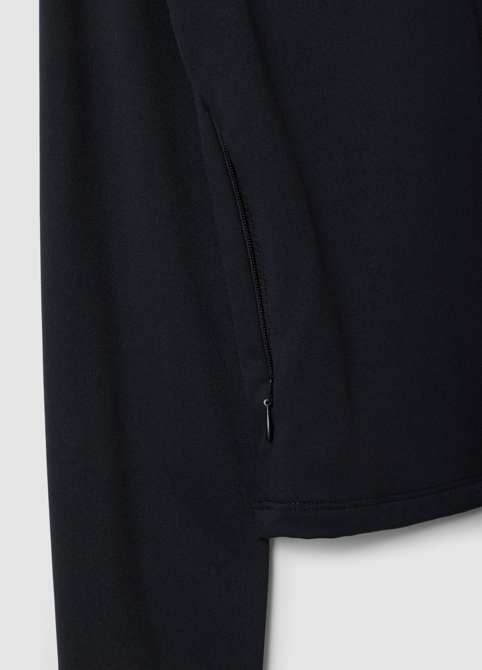 Black Fitted Full-Zip Yoga Hoodie