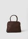 Brown handbag with double handles and shoulder strap_1