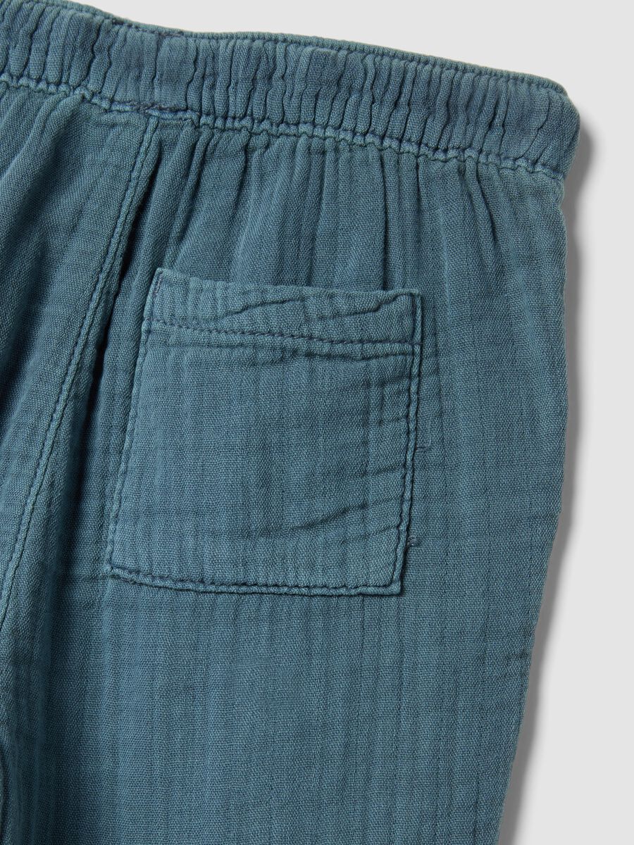 Pantaloni in puro cotone blu da bimbo regular fit_3