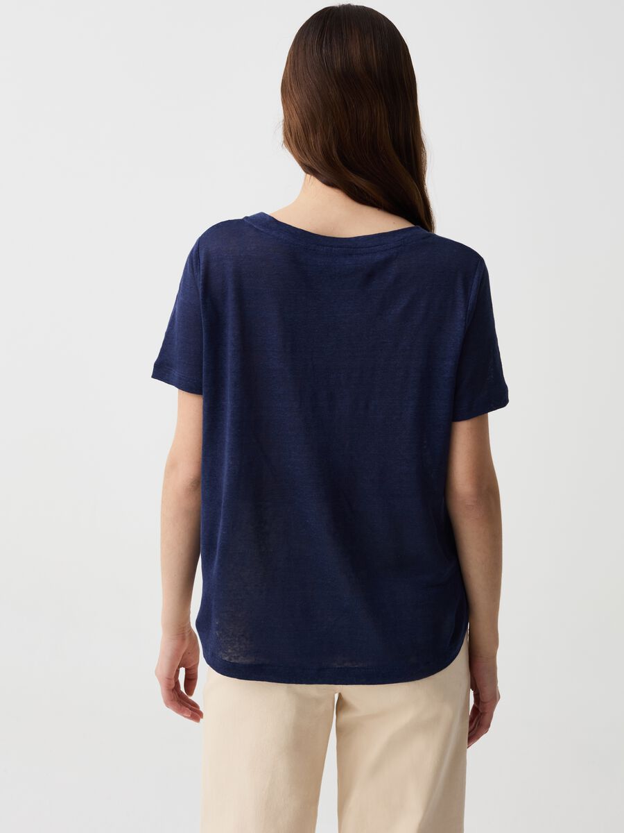 Camiseta de lino con cuello redondo_2