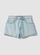 Light blue pure cotton denim shorts_4