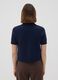 Cardigan blu in misto lana con colletto polo regular fit_3