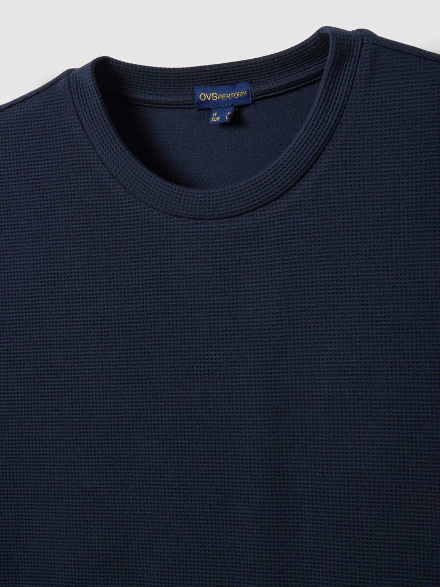 Blaues Pyjama-T-Shirt aus Viskosemischung mit regul&auml;rer Passform_5