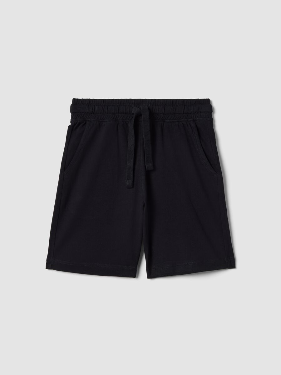 Boys&rsquo; black 100% cotton regular-fit shorts_0