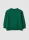 Oversized green sweatshirt in pure organic cotton with college print_5